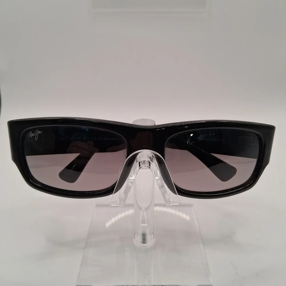 MAUI JIM LAVA FLOW MJ 250-02 GLOSS BLACK NEUTRAL GREY POLARIZED SUNGLASSES